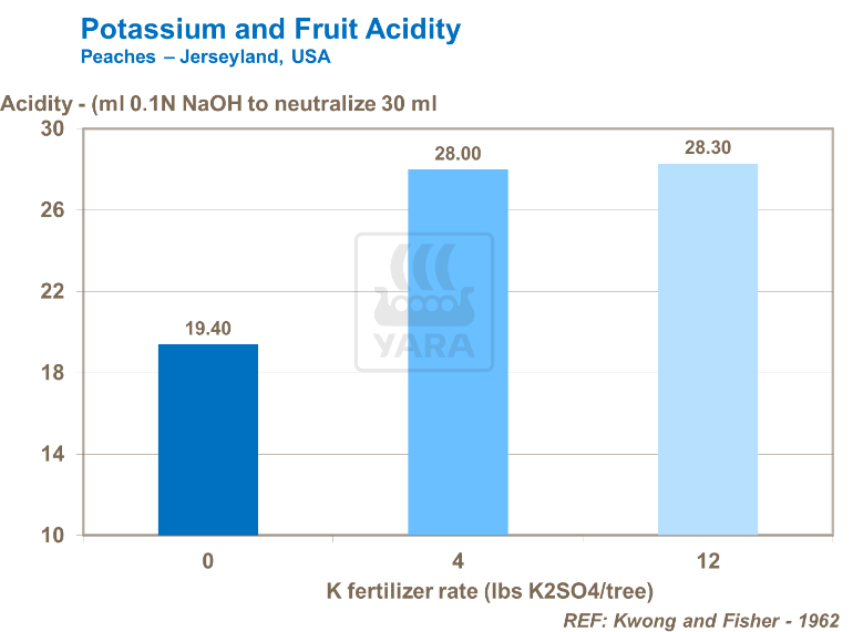Potassium et acidité des fruits - Pêches 